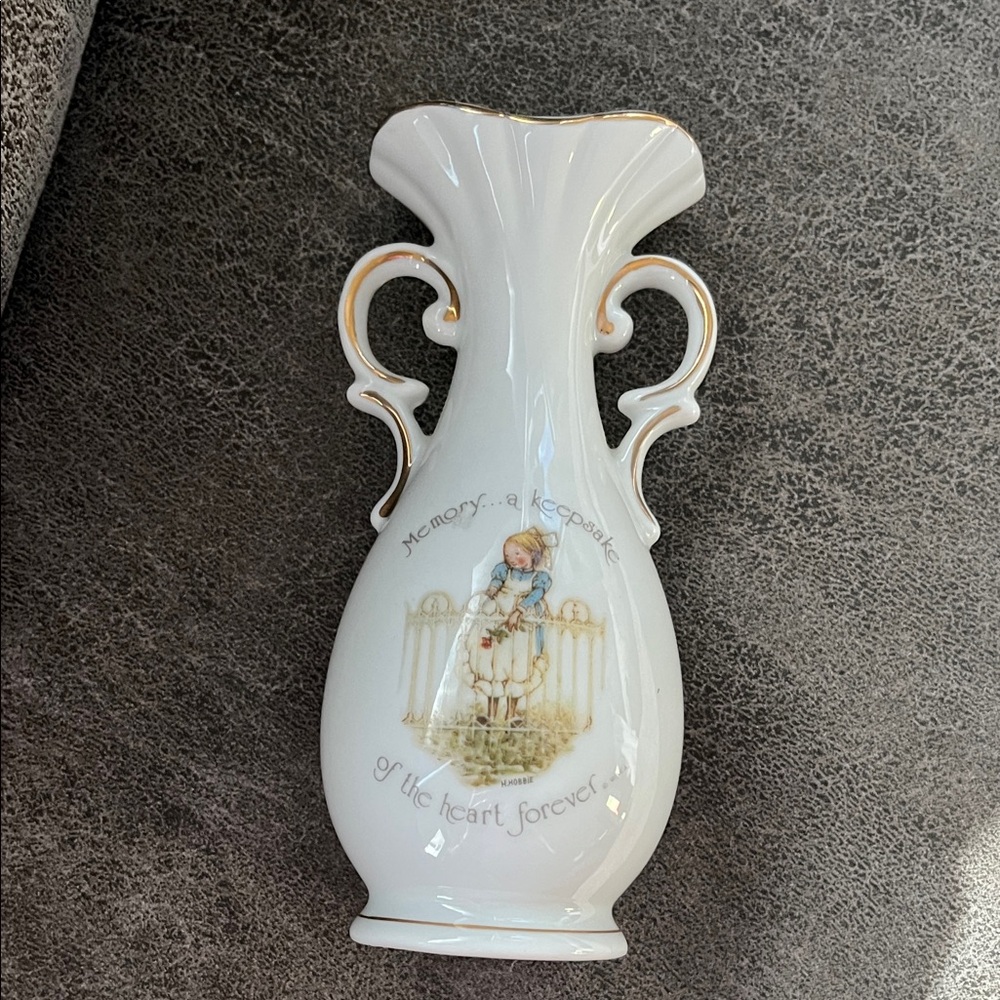 Vintage Holly Hobbie porcelain bud vase
